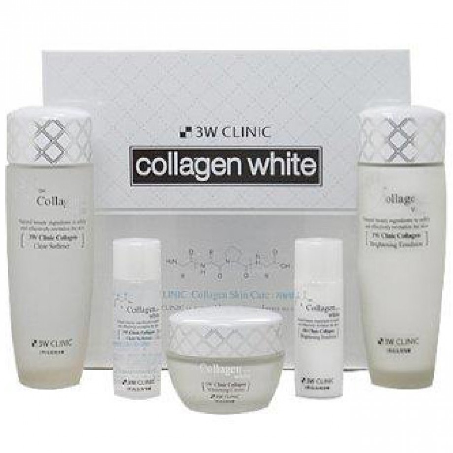 Набор отбеливающих средств для лица с коллагеном 3W Clinic Collagen Whitening Skin Care Items 3 Set