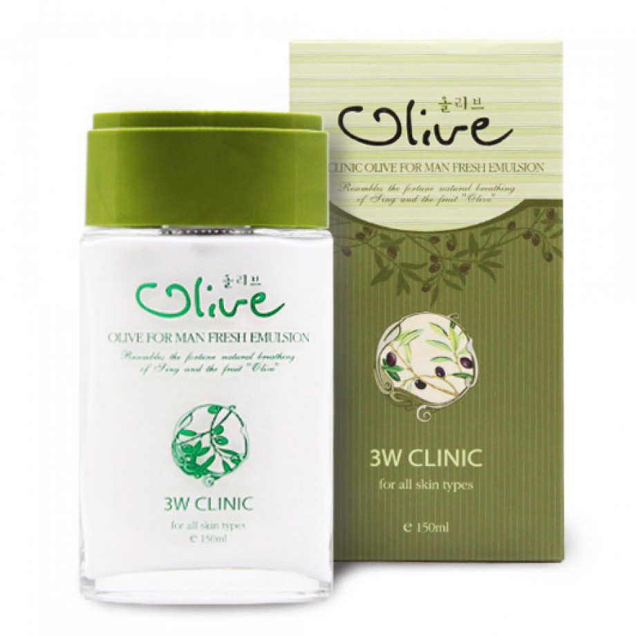 Мужская увлажняющая эмульсия с оливой 3W Clinic Olive For Man Fresh Emulsion