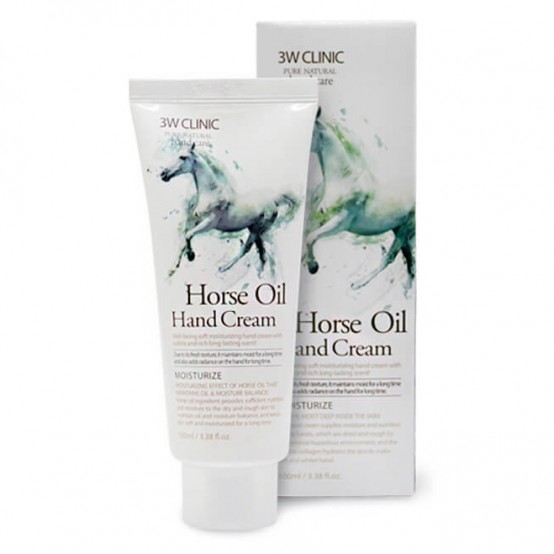 Крем для рук с лошадиным жиром 3W Clinic Horse Oil Hand Cream