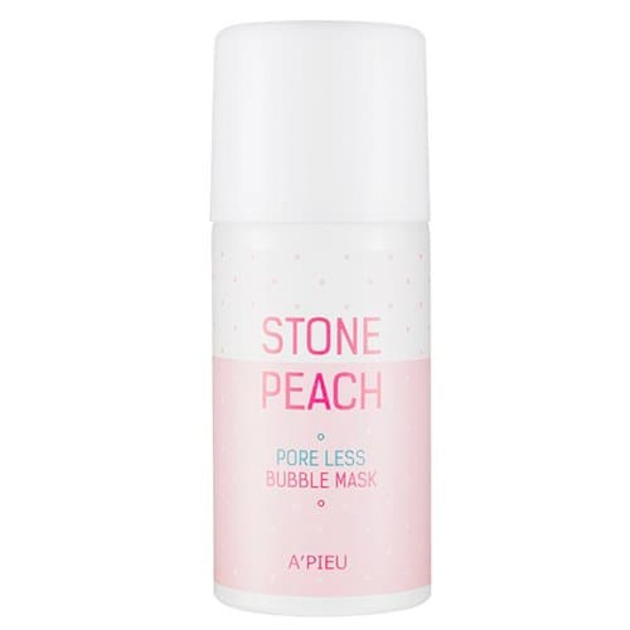 Кислородная маска с персиком для очищения и сужения пор A'PIEU Stone Peach Pore Less Bubble Mask
