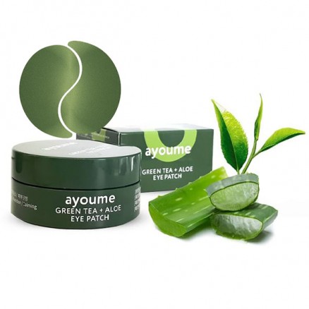 Патчи для глаз с экстрактами зеленого чая и алое Ayoume Green Tea + Aloe Eye Patch