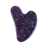 Mассажер гуаша для лица из фиолетового жадеита Beautystone Scraping Board Purple Stone