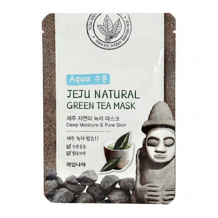 Успокаивающая маска с экстрактом зелёного чая Welcos Jeju Nature's Green Tea Mask