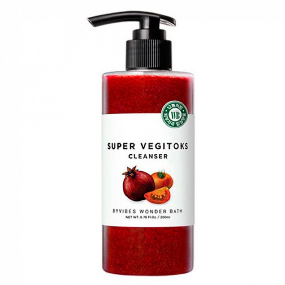 Осветляющий детокс-гель для очищения лица Byvibes Wonder Bath Super Vegitoks Cleanser Red