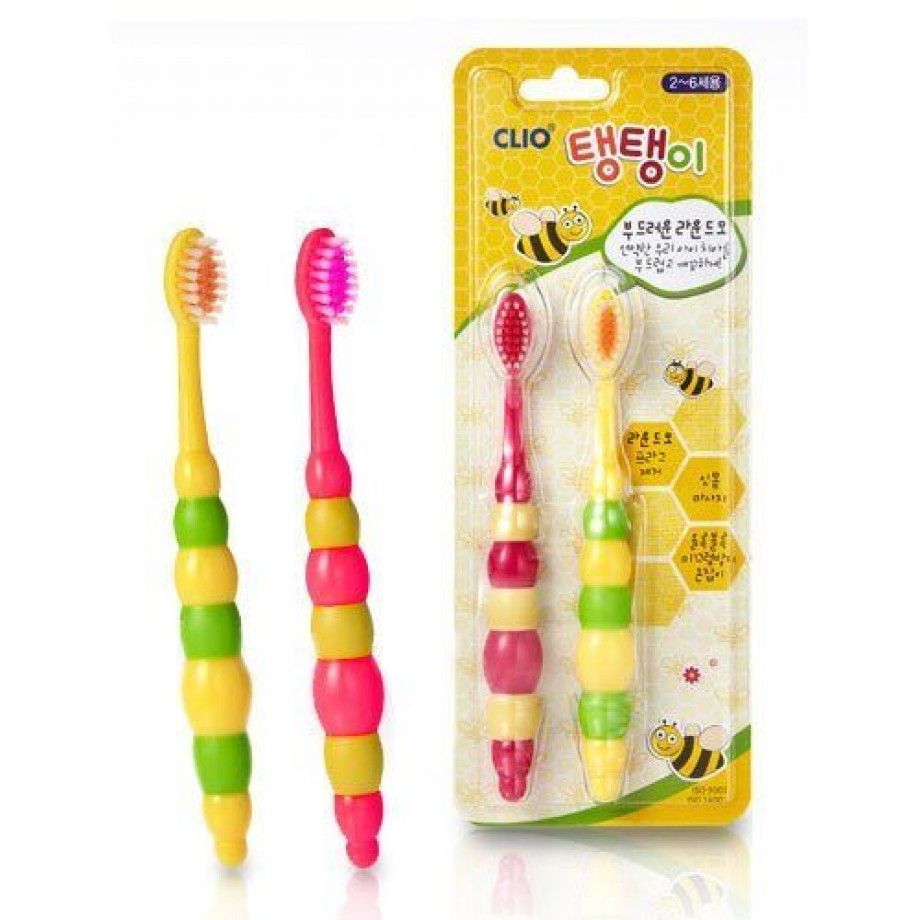 Набор из двух зубных щеток для детей от 2 до 6 лет CLIO Tangtani Normal 2 Toothbrush 2-6 Years