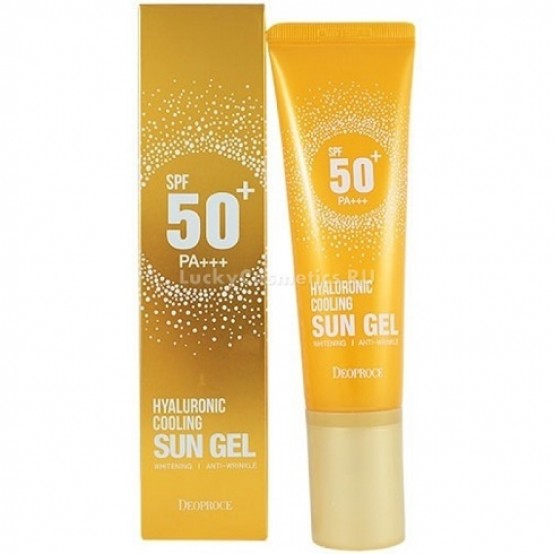 Легкий солнцезащитный гель для лица и тела Deoproce Hyaluronic Cooling Sun Gel SPF 50+ PA++
