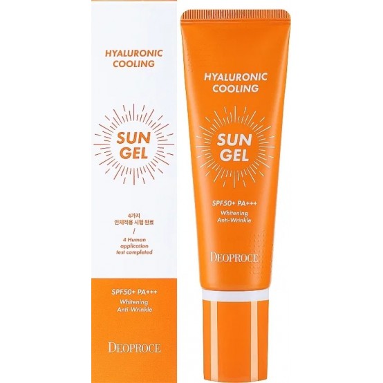 Легкий солнцезащитный гель для лица и тела Deoproce Hyaluronic Cooling Sun Gel SPF 50+ PA++