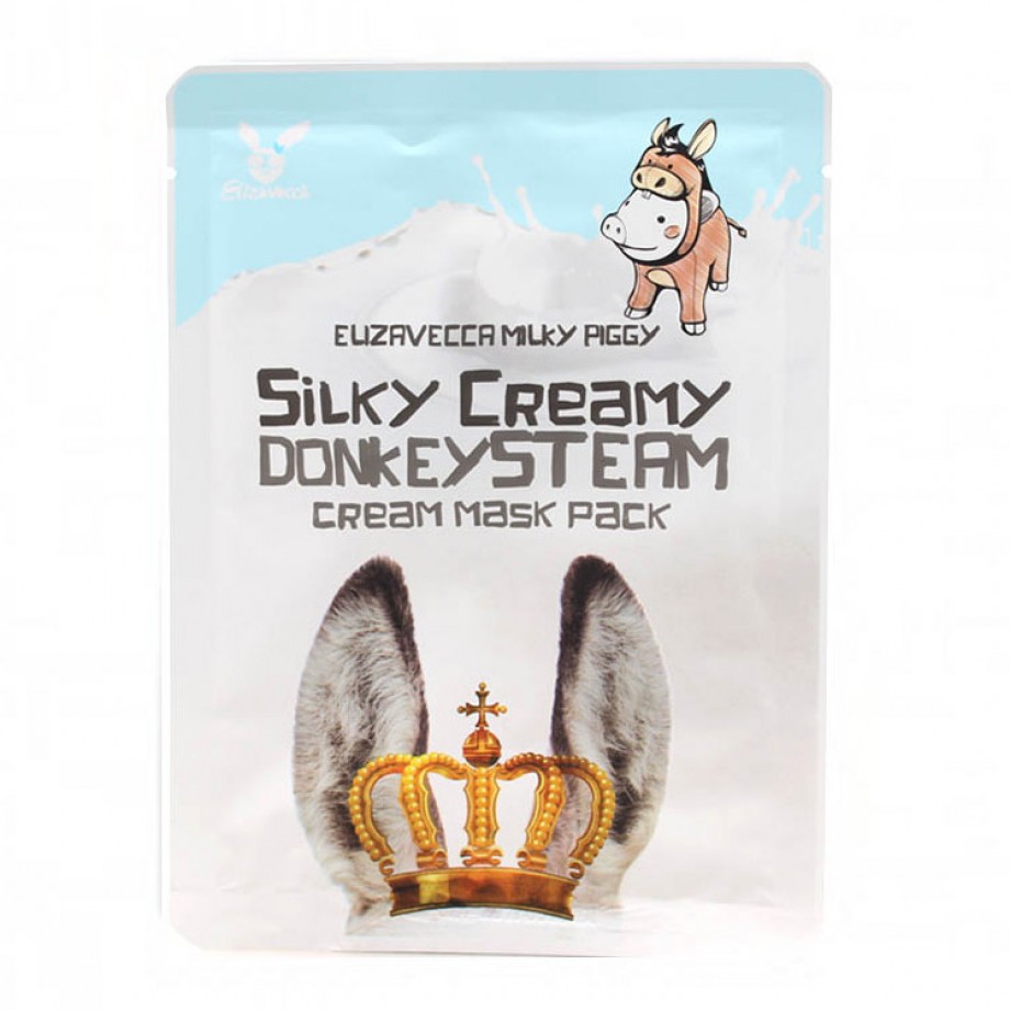 Маска с паровым кремом на основе ослиного молока Elizavecca Silky Creamy Donkey Steam Cream Mask Pack