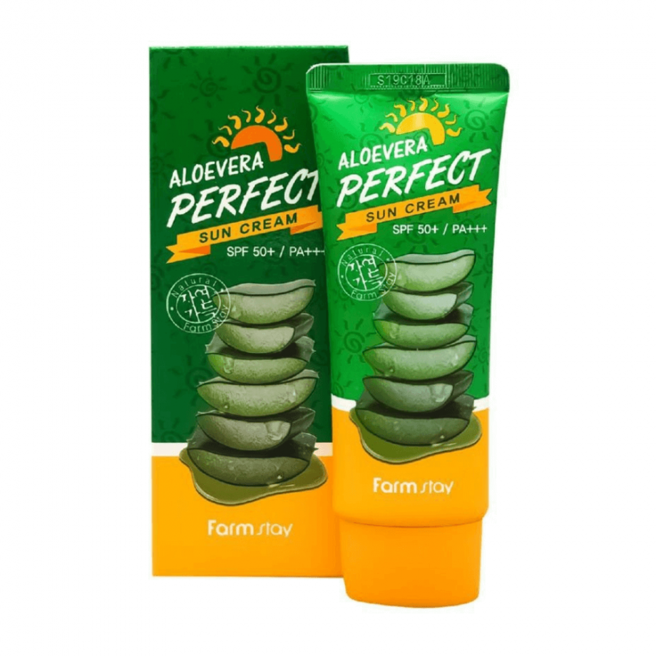 Солнцезащитный крем для лица и тела с алоэ FarmStay Aloevera Perfect Sun Cream SPF 50+/PA+++