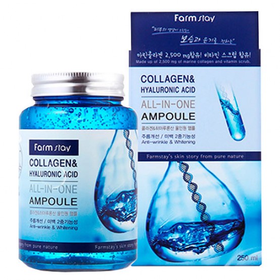 Сыворотка с коллагеном и гиалуроновой кислотой FarmStay All-In-One Collagen & Hyaluronic Acid Ampoule