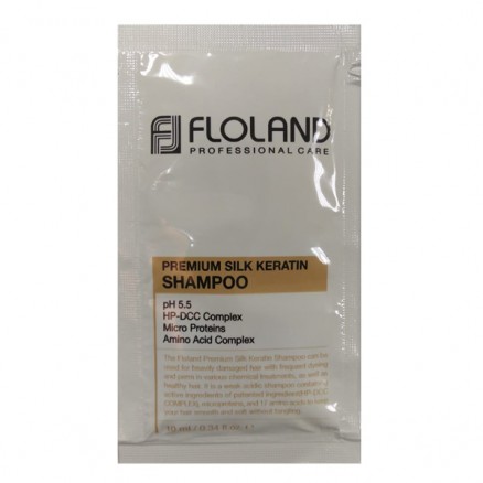 ПРОБНИК Восстанавливающий шампунь с кератином Floland Premium Silk Keratin Shampoo