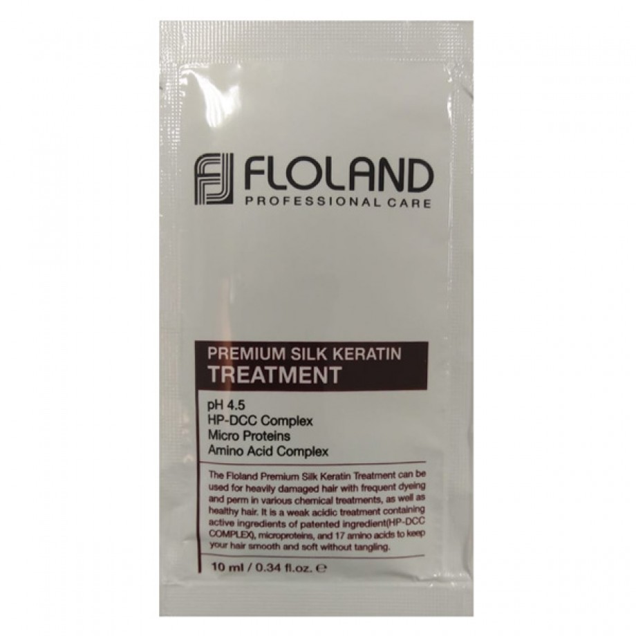 ПРОБНИК Восстанавливающая маска-бальзам для волос с кератином Floland Premium Silk Keratin Treatment
