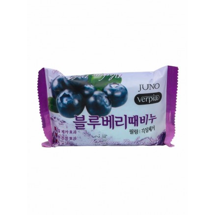 Косметическое пилинг-мыло c черникой Juno Blueberry Peeling Soap