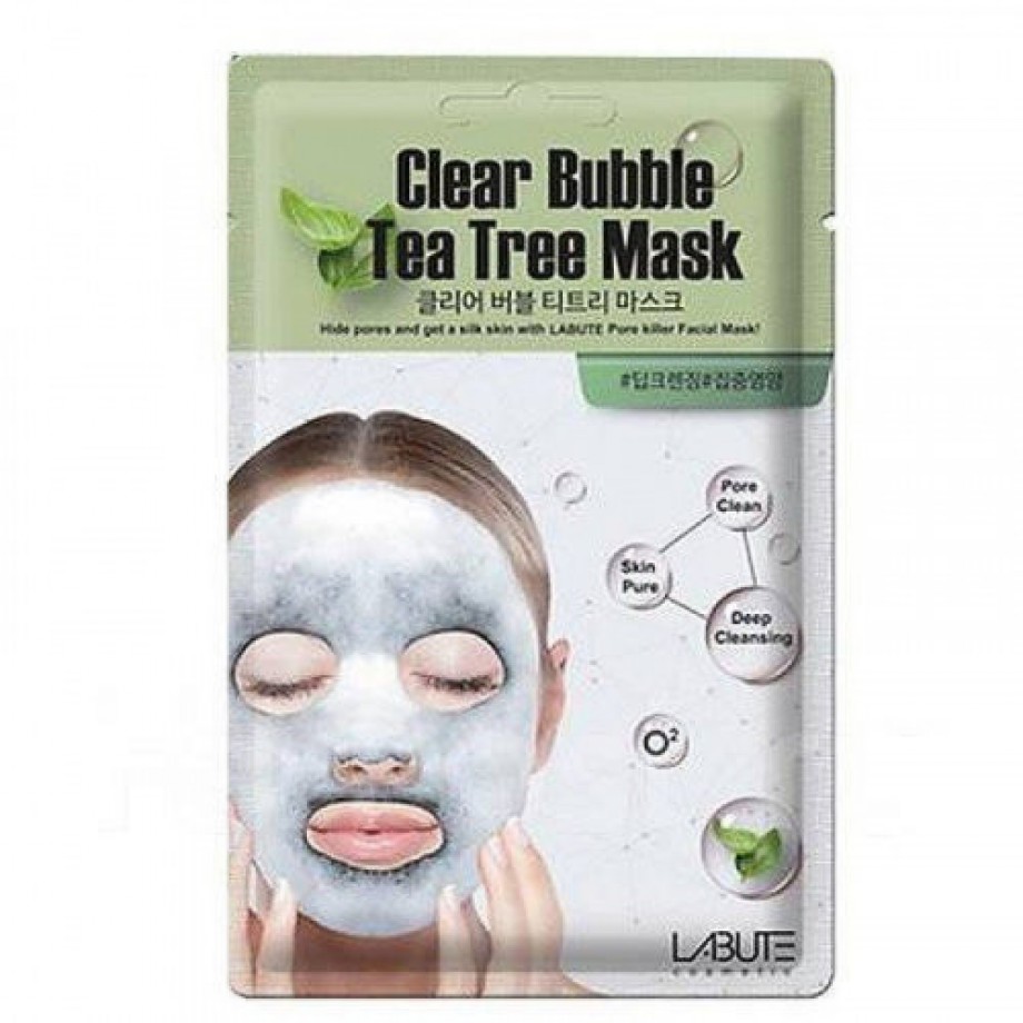Кислородная маска-салфетка для лица с чайным деревом Labute Clear Bubble Tea Tree Mask