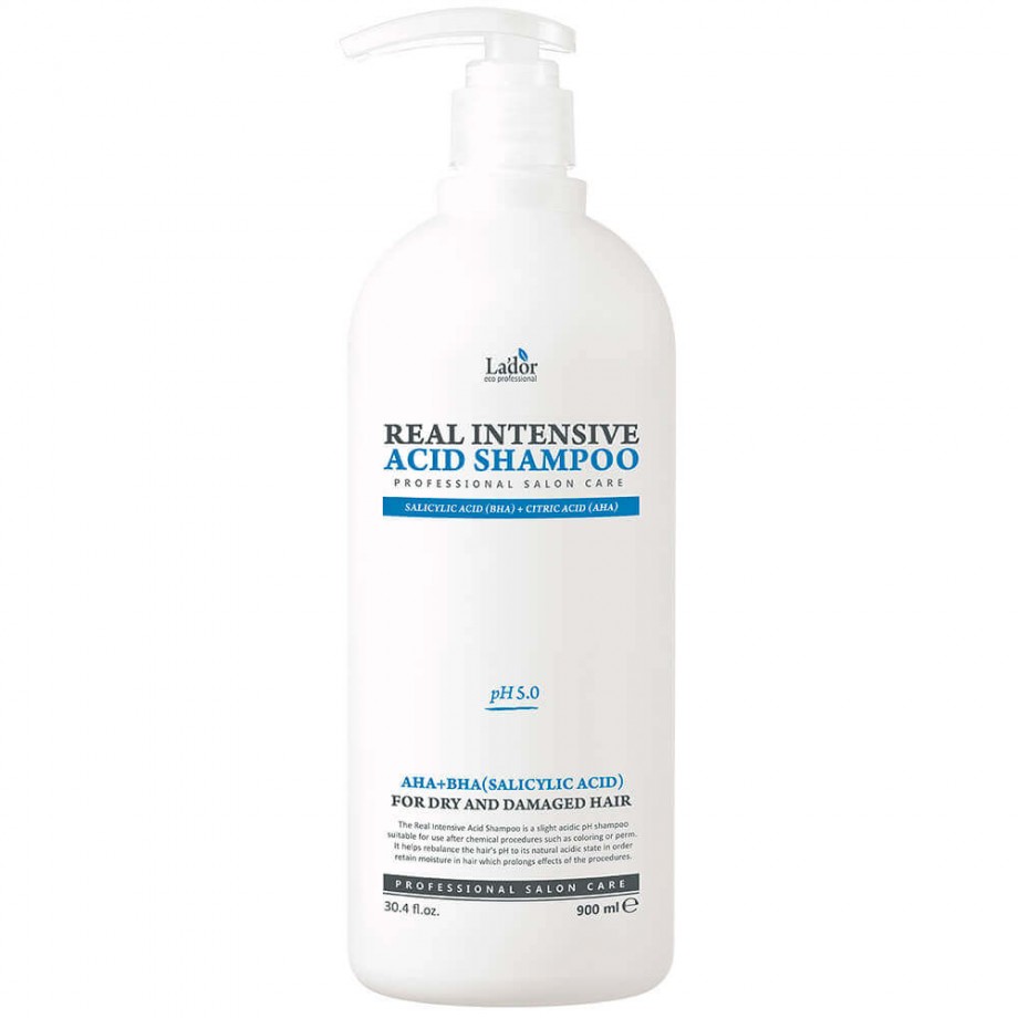 Интенсивный кислотный шампунь для сухих и повреждённых волос Lador Real Intensive Acid Shampoo - 900 мл