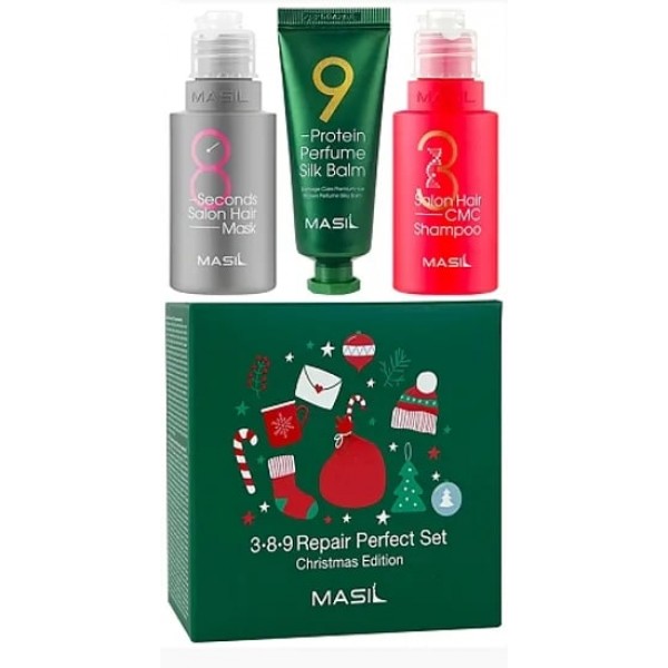 Купить Новогодний набор для волос Masil Repair Perfect Set Christmas  Edition из Кореи в Иркутске | Цены, отзывы