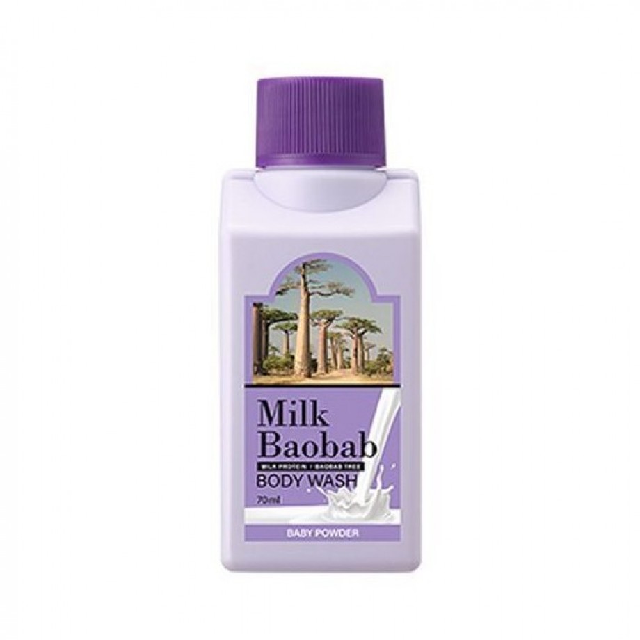 Гель для душа с ароматом детской присыпки Milk Baobab Body Wash Baby Powder Travel Edition - 70 мл