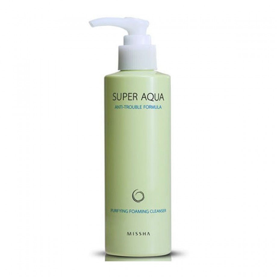 Противовоспалительная очищающая пенка Missha Super Aqua Anti-Trouble Formula Purifying Foaming Cleanser