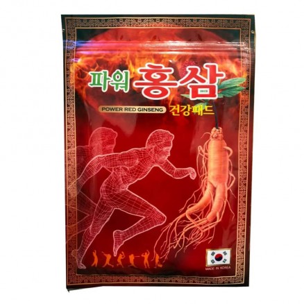 Пластырь согревающий с красным женьшенем Korean Red Ginseng Power Pad