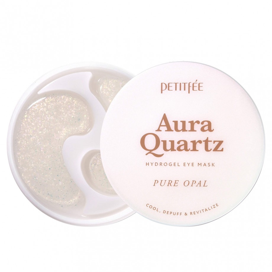 Охлаждающие патчи от морщин и отеков Petitfee Aura Quartz Hydrogel Eye Mask Pure Opal