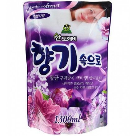 Кондиционер для белья с ароматом лаванды мягкая упаковка Sandokkaebi Soft Aroma Lavender - 1300 мл