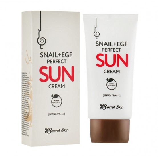 Солнцезащитный крем с муцином улитки и EGF Secret Skin Snail+EGF Perfect Sun Cream SPF50+