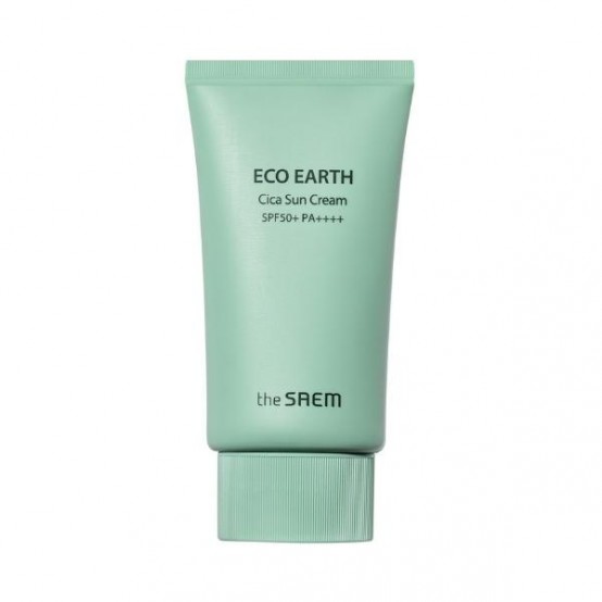 Солнцезащитный крем для лица с центеллой The Saem Eco Earth Cica Sun Cream SPF50+ PA++++