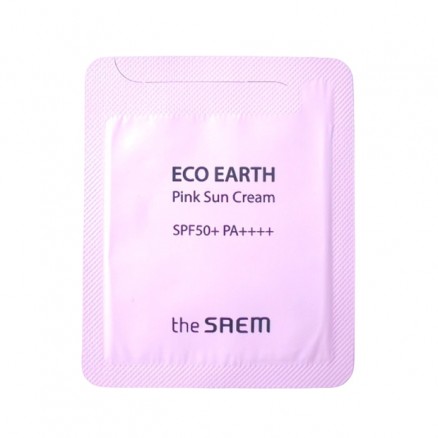 ПРОБНИК Солнцезащитный крем для проблемной кожи The Saem Eco Earth Pink Sun Cream Ex SPF50+ PA++++