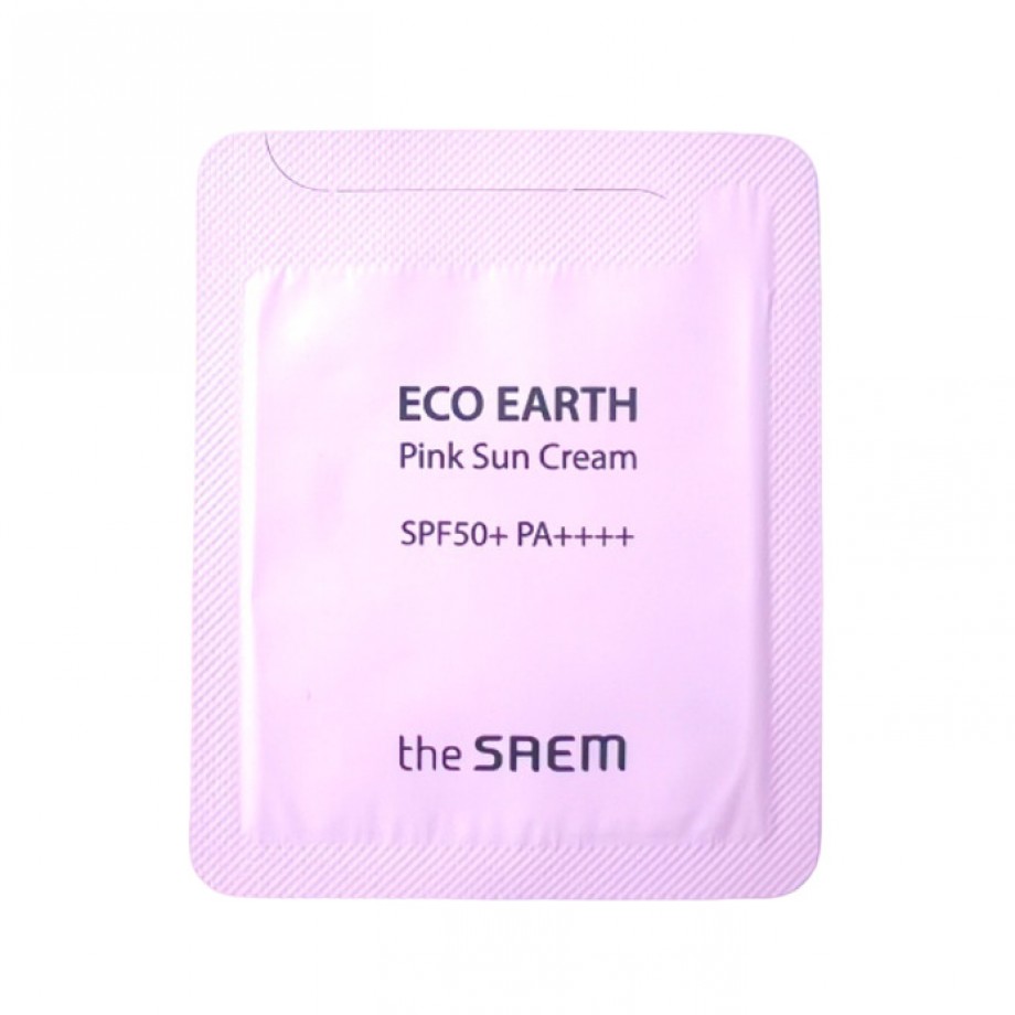 ПРОБНИК Солнцезащитный крем для проблемной кожи The Saem Eco Earth Pink Sun Cream Ex SPF50+ PA++++