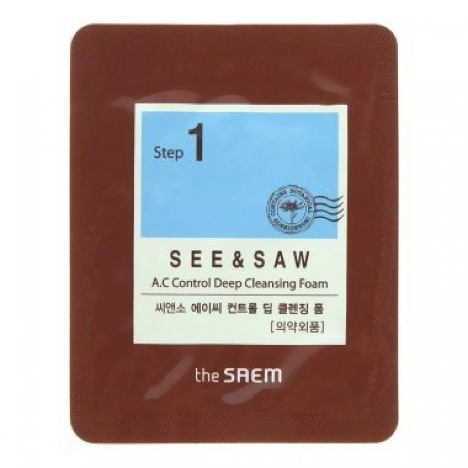 ПРОБНИК Пенка для проблемной и жирной кожи The Saem See & Saw AC Control Deep Cleansing Foam