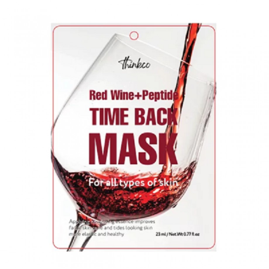 Тканевая маска для лица с экстрактом красного вина и пептидами Thinkco Red Wine + Peptide Time Back Mask  