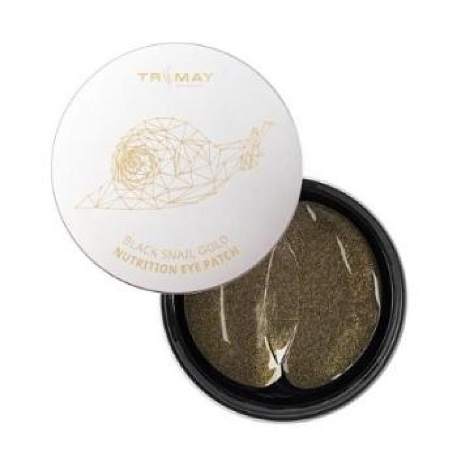 Разглаживающие патчи для глаз с муцином черной улитки Trimay Black Snail Gold Nutrition Eye Patch