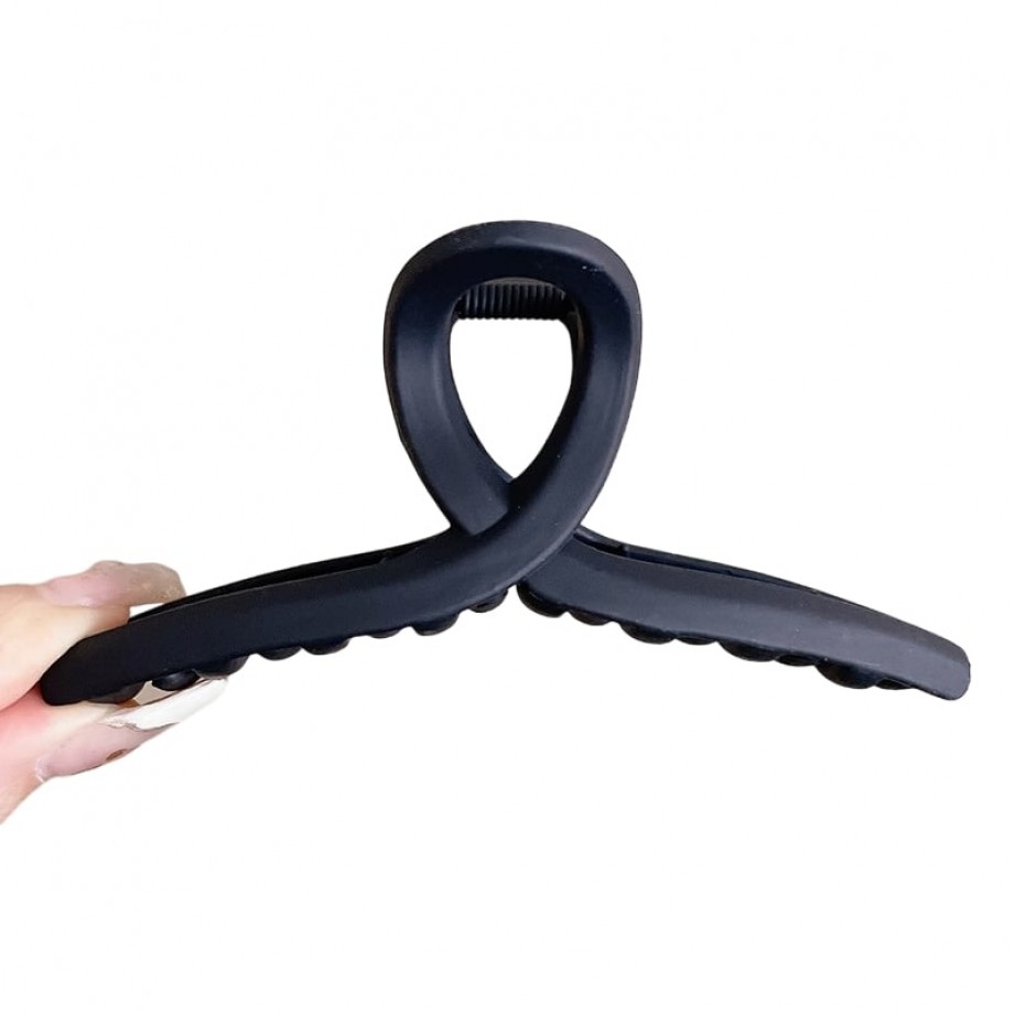 Заколка-краб для волос Петля Чёрная большая Hair Clip Loop Black Large - 13 см