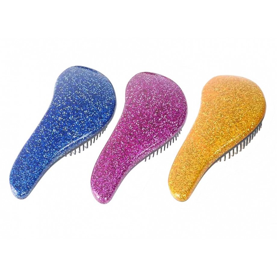 Мини-расческа массажная распутывающая с блёстками Hair Comb Untangle Glitter Mini