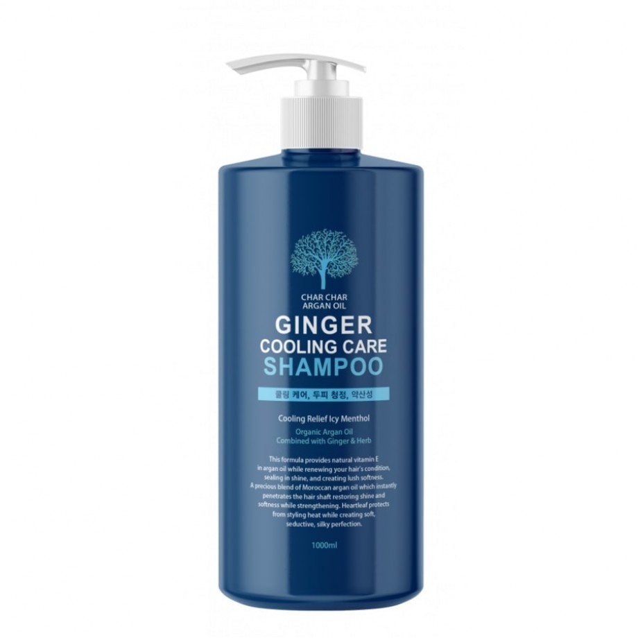 Шампунь для волос охлаждающий Char Char Argan Oil Ginger Cooling Care Shampoo - 1000 мл