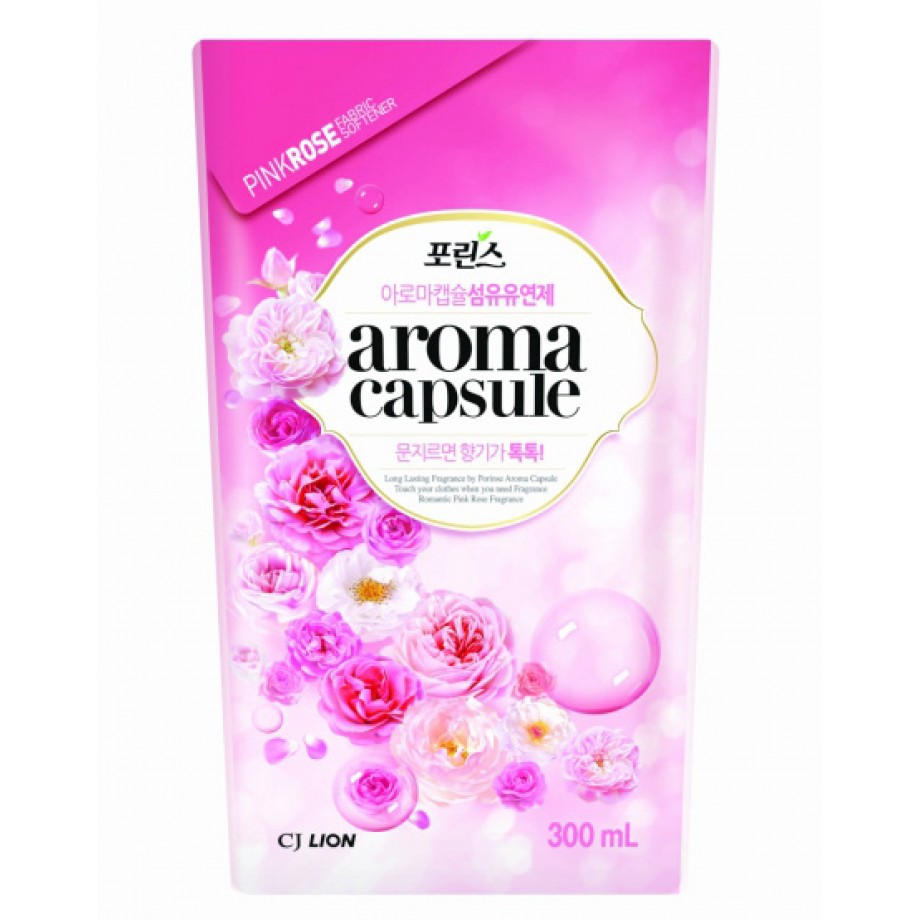 Кондиционер для белья с ароматом розы CJ Lion Aroma Capsule Pink Rose Softener - 300 мл