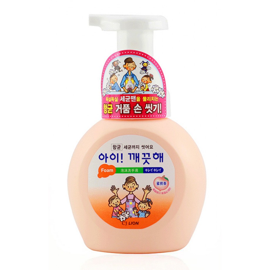 Жидкое мыло-пенка персиковое увлажняющее CJ Lion Foam Hand Peach Soap