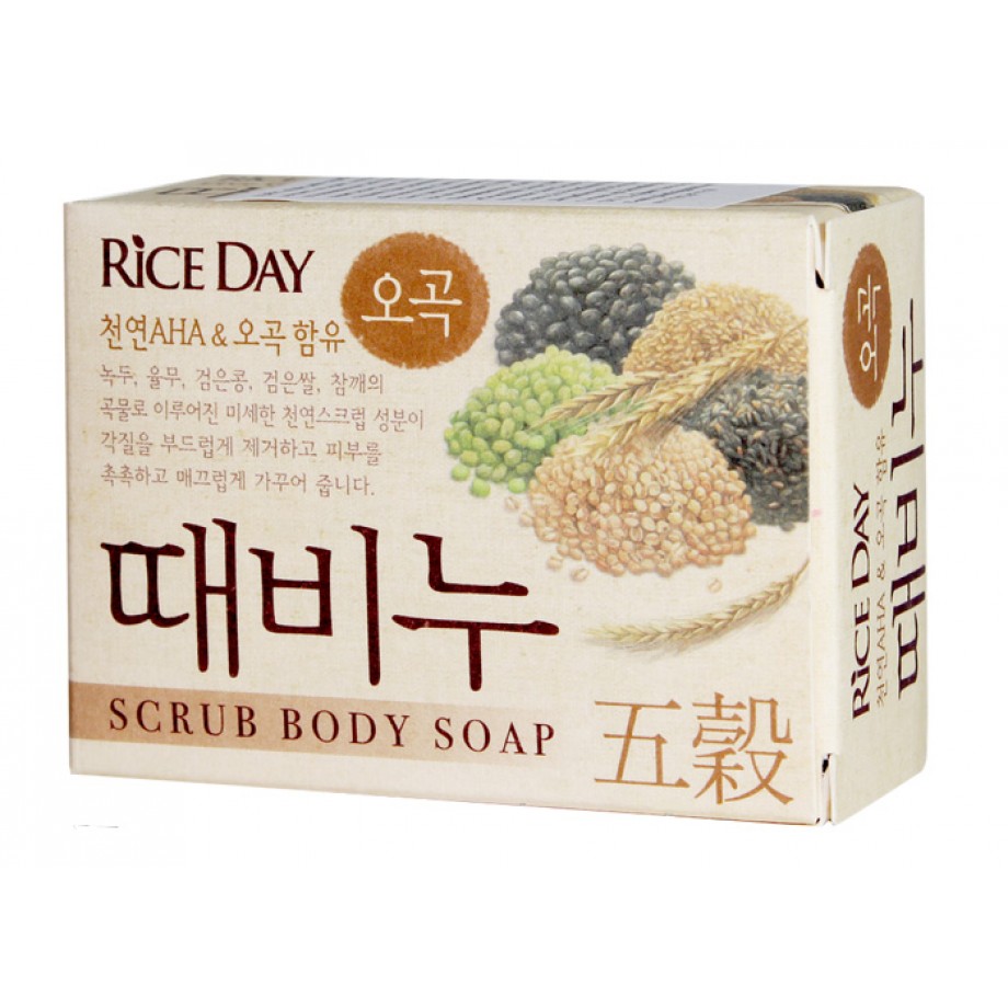 Косметическое мыло-скраб для тела "5 злаков" CJ Lion Rice Day Five Grains Body Soap