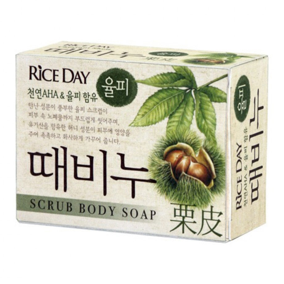 Косметическое мыло-скраб для тела с земляным орехом CJ Lion Rice Day Chestnut Shell Body Soap