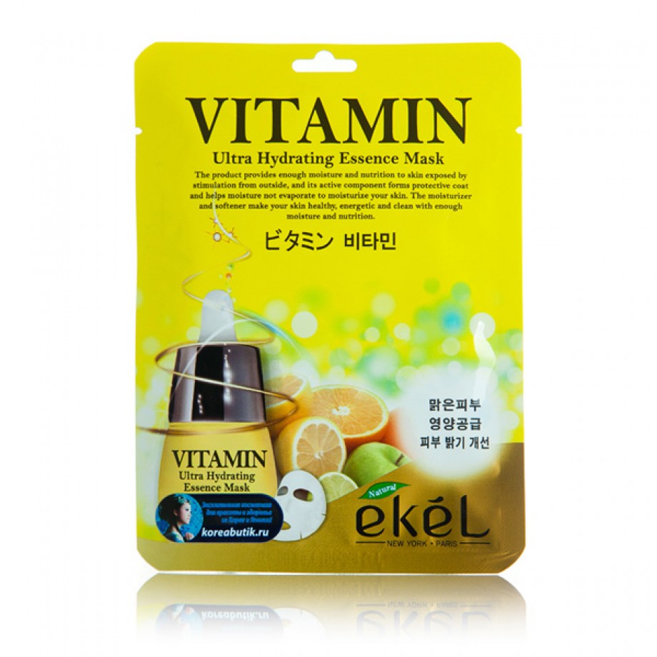 Маска-салфетка для лица с витаминной эссенцией Ekel Vitamin Ultra Hydrating Essence Mask