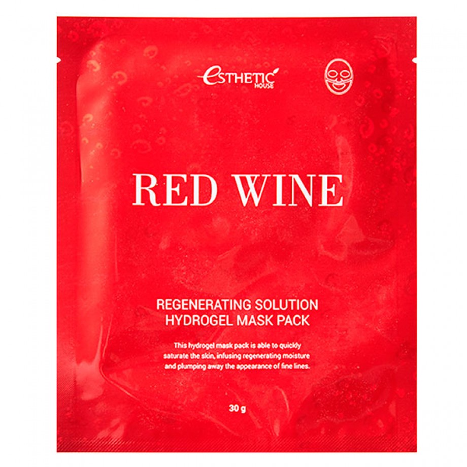 Гидрогелевая маска для лица с красным вином Esthetic House Red Wine Regenerating Solution Hydrogel Mask Pack