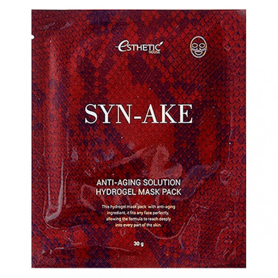 Омолаживающая гидрогелевая маска для лица со змеиным пептидом Esthetic House Syn-Ake Anti-Aging Solution Hydrogel Mask Pack