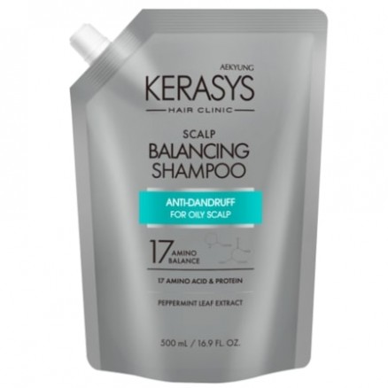 Шампунь против перхоти для жирной кожи Kerasys Hair Clinic Scalp Balancing Shampoo - 500 мл