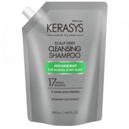Шампунь против перхоти для сухой кожи Kerasys Hair Clinic Scalp Deep Cleansing Shampoo - 500 мл
