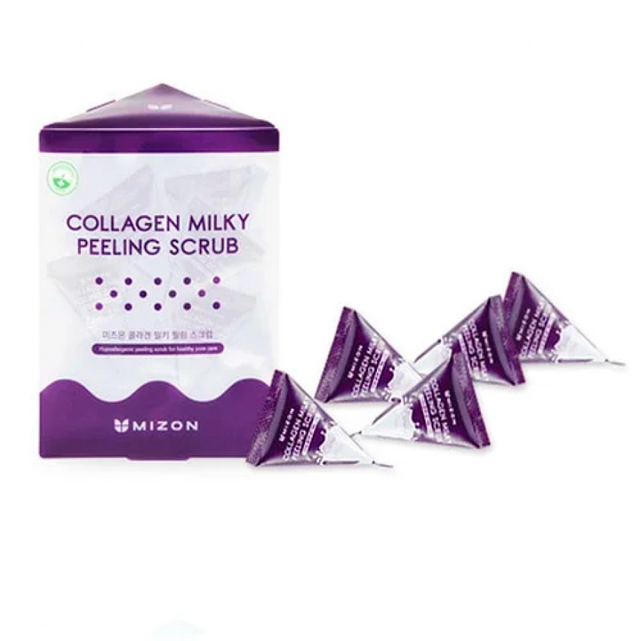 Содовый пилинг-скраб для лица с коллагеном Mizon Collagen Milky Peeling Scrub