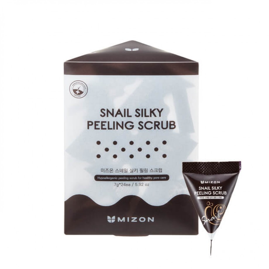 Содовый пилинг-скраб для лица с муцином улитки Mizon Snail Silky Peeling Scrub
