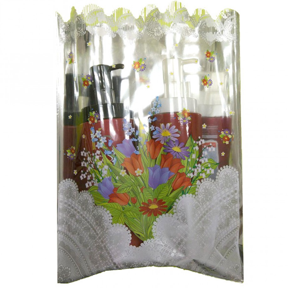 Подарочный пакет с прозрачным окном 25 x 40 см - тюльпаны