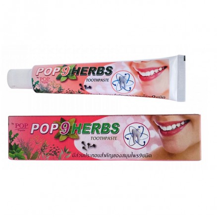 Тайская растительная зубная паста 9 трав POP 9 Herbs Toothpaste 40 гр