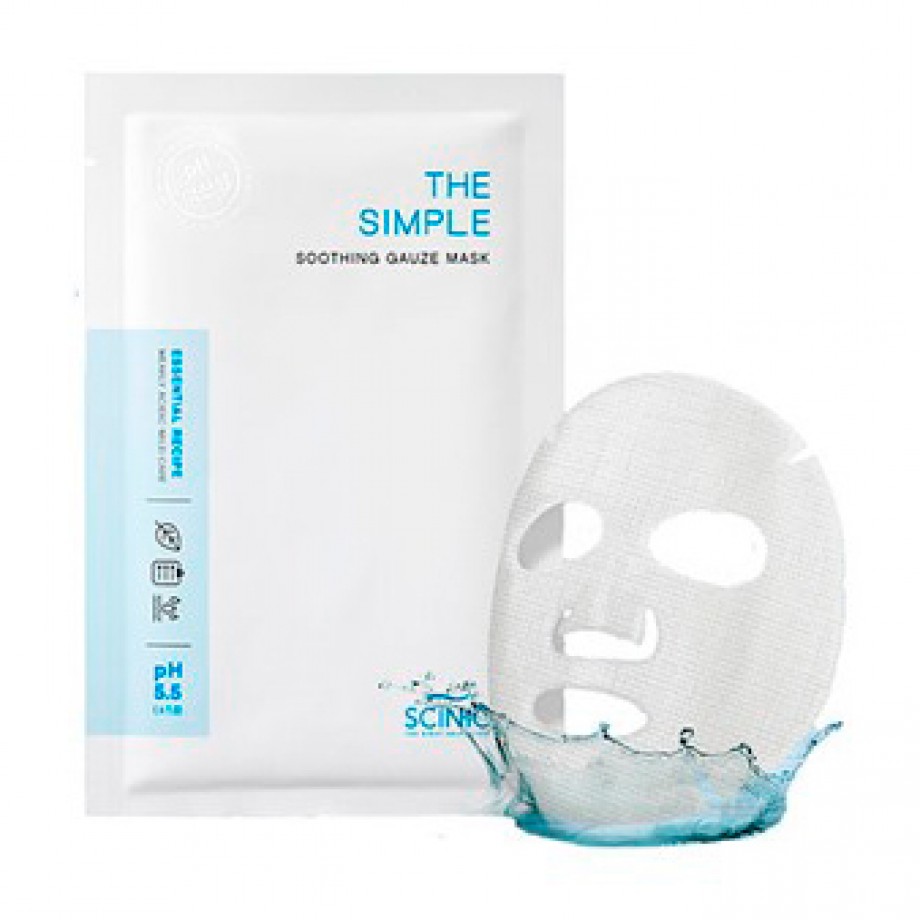 Успокаивающая маска-салфетка для чувствительной кожи Scinic The Simple Soothing Gauze Mask