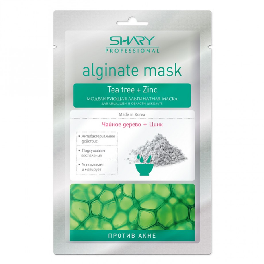 Альгинатная маска против акне с чайным деревом и цинком Shary Alginate Mask Tea Tree + Zinc
